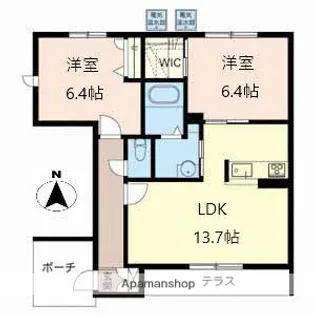 クラッセ城山台B棟【1階】の間取り