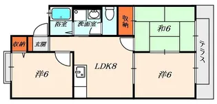 鹿芳館【102号室】の間取り