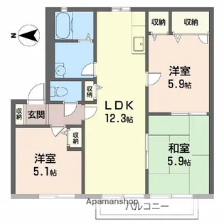 SACURAハイツ【2階】の間取り