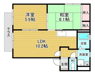 2LDKの間取り画像