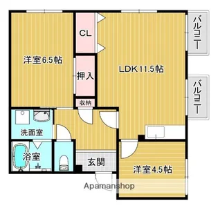 フレグランス祝園【207号室】の間取り