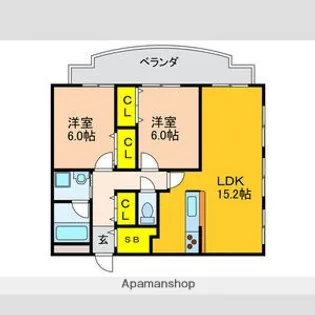 ベルメゾン7番館【302号室】の間取り