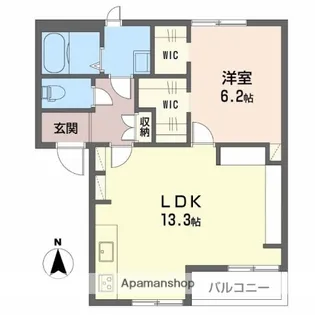 京都府相楽郡精華町桜が丘3丁目【アパート】の間取り