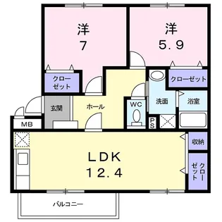 シャトーペガサス【301号室】の間取り