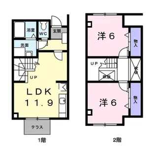 ピアッツア玉水C【1階】の間取り