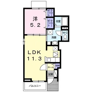 HUS NORTH【1階】の間取り