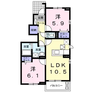 エルテルン【101号室】の間取り
