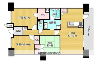 ライズプレイス【9階】の間取り