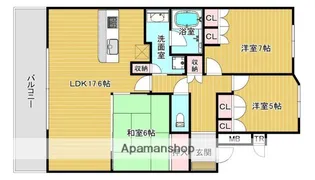 ファインガーデンスクエアE棟【711号室】の間取り