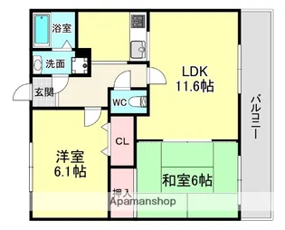 サンライズ城陽【4階】の間取り