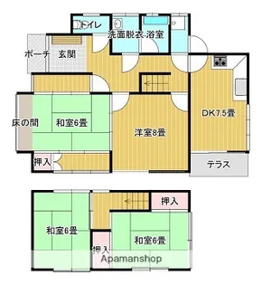 京都府相楽郡精華町大字下狛小字内垣外【一戸建】の間取り