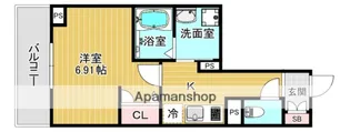 アトリオテラス新田辺【401号室】の間取り
