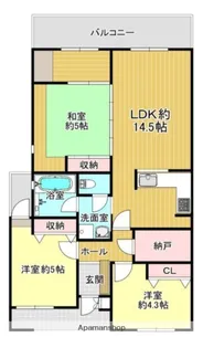 アーバンエース松井山手パル【202号室】の間取り