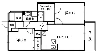 ライムフラワーリンデン【1階】の間取り