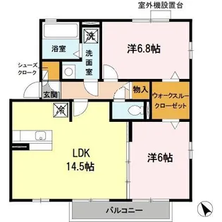 リビングタウン州見台 D棟【2階】の間取り