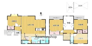 京都府京田辺市大住女谷【一戸建】の間取り