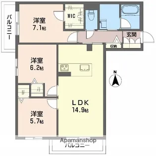 シャーメゾンM−SIX【2階】の間取り