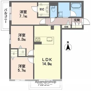 シャーメゾンM−SIX【3階】の間取り