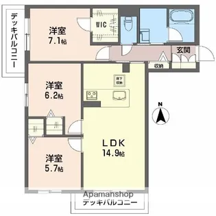 シャーメゾンM−SIX【105号室】の間取り
