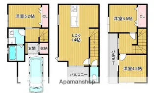 京都府城陽市枇杷庄島ノ宮【一戸建】の間取り