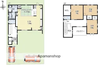 京都府京田辺市同志社山手4丁目【一戸建】の間取り