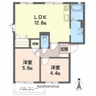 グランメール光B棟【2階】の間取り
