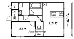 1LDKの間取り画像