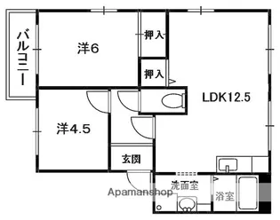 ファミールA棟【101号室】の間取り