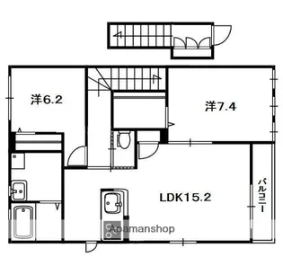アシスト木津 A棟【202号室】の間取り