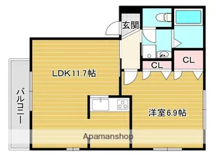 ハイツクリスタルあいりすⅡ【1階】の間取り