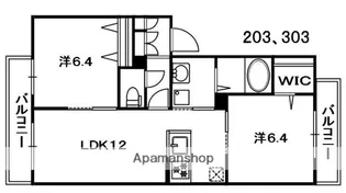 フェリオ城山台イースト【303号室】の間取り