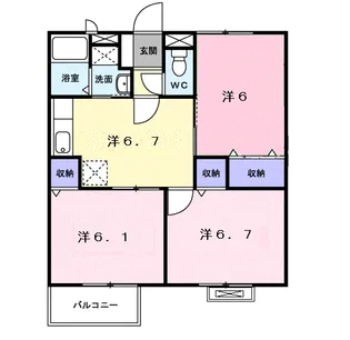 プレミール加茂A【2階】の間取り