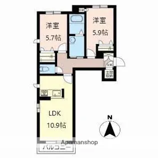 セント・リビエ祝園【203号室】の間取り