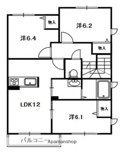 ガーデンズ城山台【205号室】の間取り