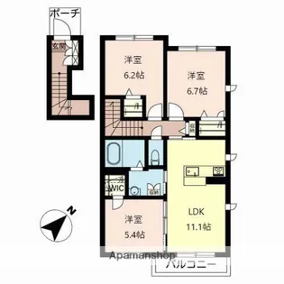ブルームステージ【203号室】の間取り