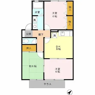ビューテラス B棟【1階】の間取り