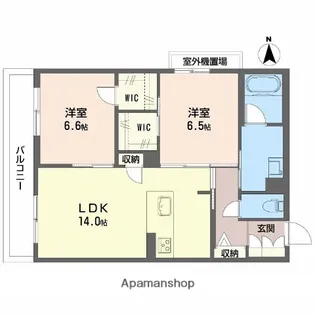 シャーメゾンM−SIX【206号室】の間取り