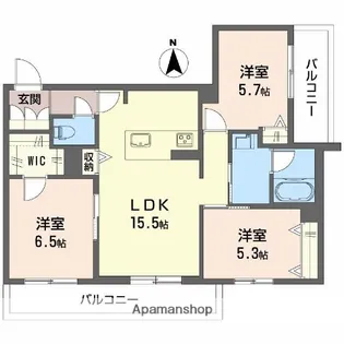 シャーメゾンM−SIX【302号室】の間取り