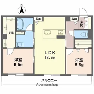 シャーメゾンM−SIX【203号室】の間取り