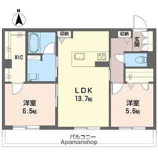 シャーメゾンM−SIX【303号室】の間取り