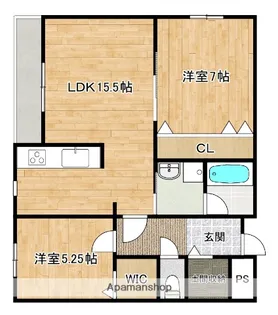 木津清水A棟新築アパート【202号室】の間取り