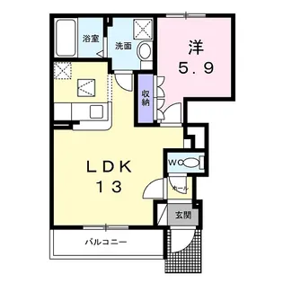 グリーンヒルⅡ【1階】の間取り