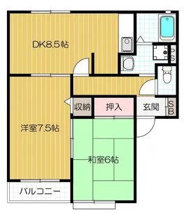 エントピア梅美 A棟【101号室号室】の間取り