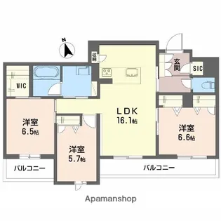 アンド ベンジャミン【2階】の間取り