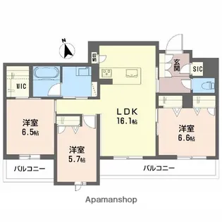アンド ベンジャミン【3階】の間取り