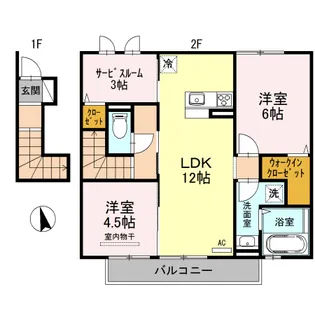 グランシャリオ城山台【201号室】の間取り
