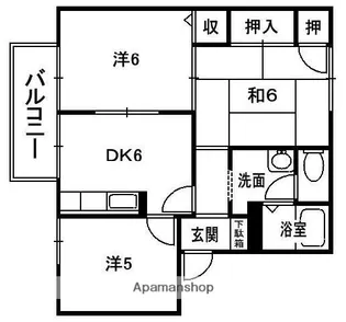 フローレ木津A【2階】の間取り