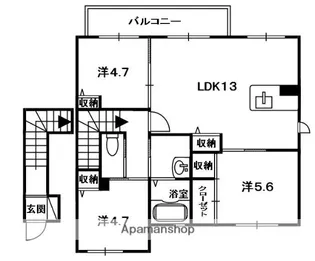 ラフィネ梅美台G棟【201号室】の間取り