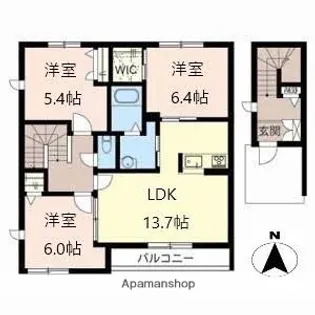 アズールB【2階】の間取り