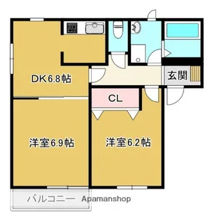 京都府城陽市平川指月【アパート】の間取り